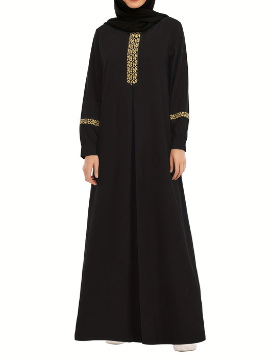 Abaya för muslimska kvinnor, med eleganta kanter.